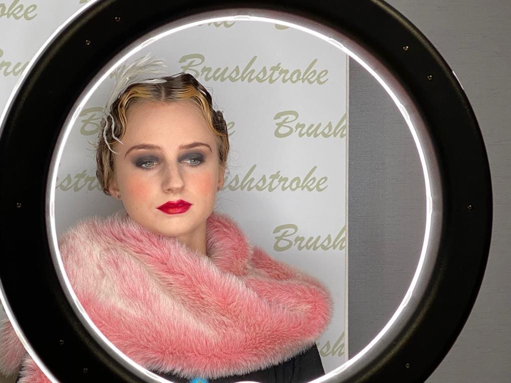 Period Makeup Pink Scaff Photoshoot