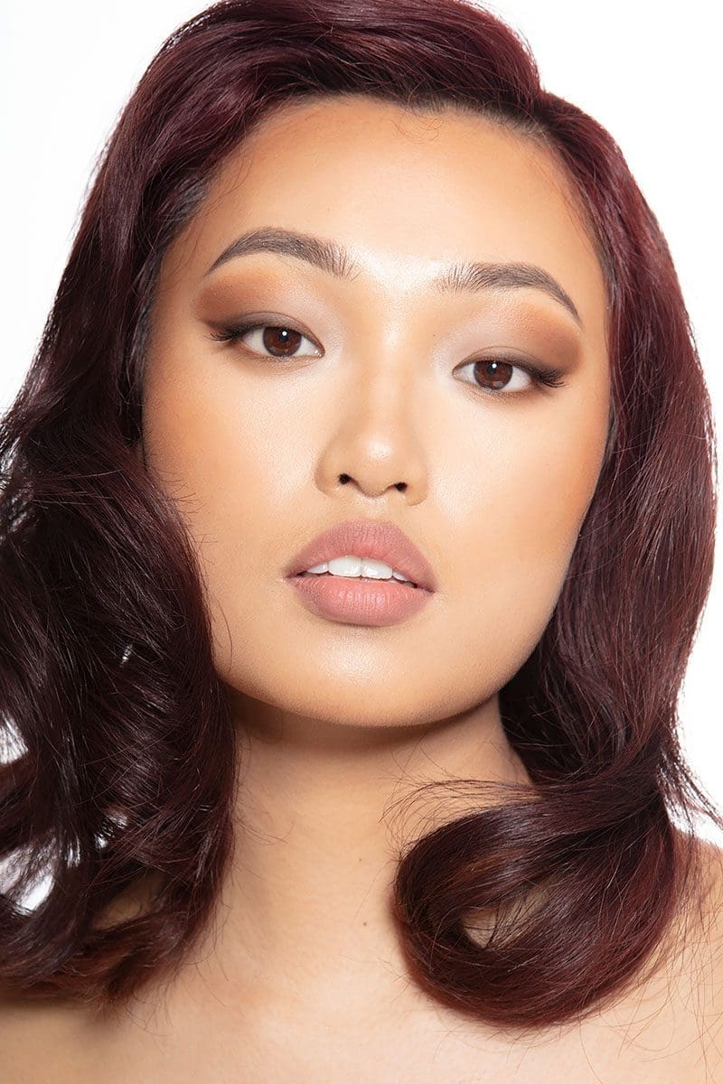 Fashion Model Makeup with white and red nail polish