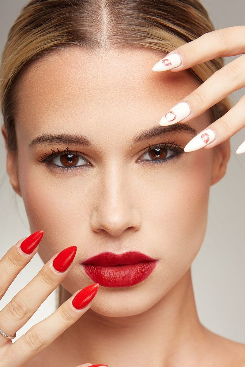 Girl with makeup light - 800 x 1200 Fashion Model Makeup with white and red nail polish