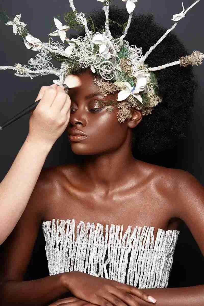 bridal makeup headpiece in situ Girl with barbie doll headpiece makeup